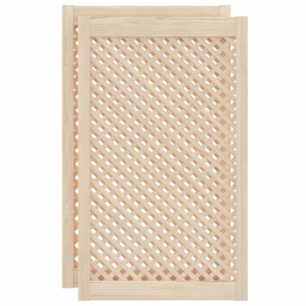 Schranktüren 2 Stk. Gitter-Design 39,5x39,5cm Massivholz Kiefer