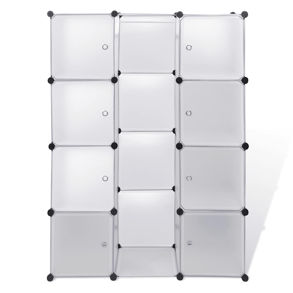 Modularer Schrank mit 9 Fächern 109x36,5x143cm Schwarz und Weiß