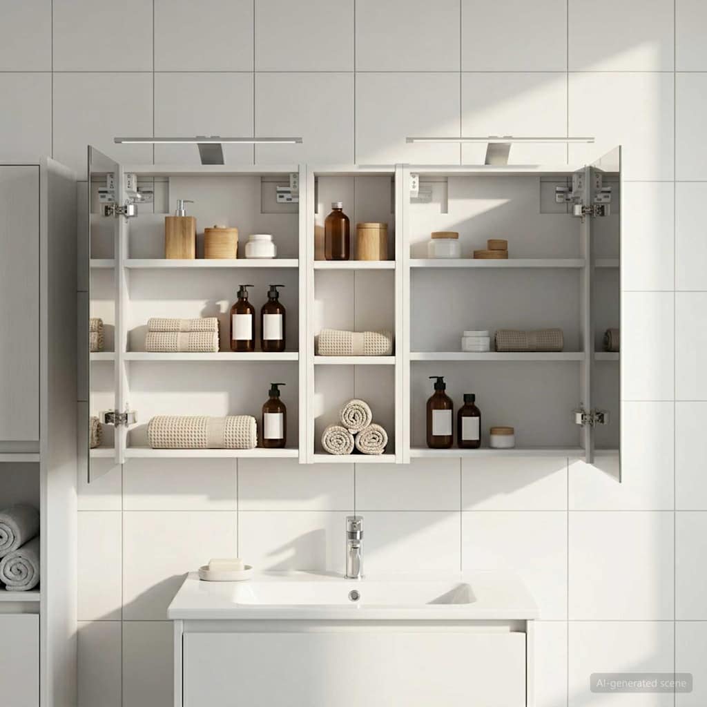 Badezimmerschrank-Set 3 pcs 80 x 10,5 x 50 cm Holzwerkstoff