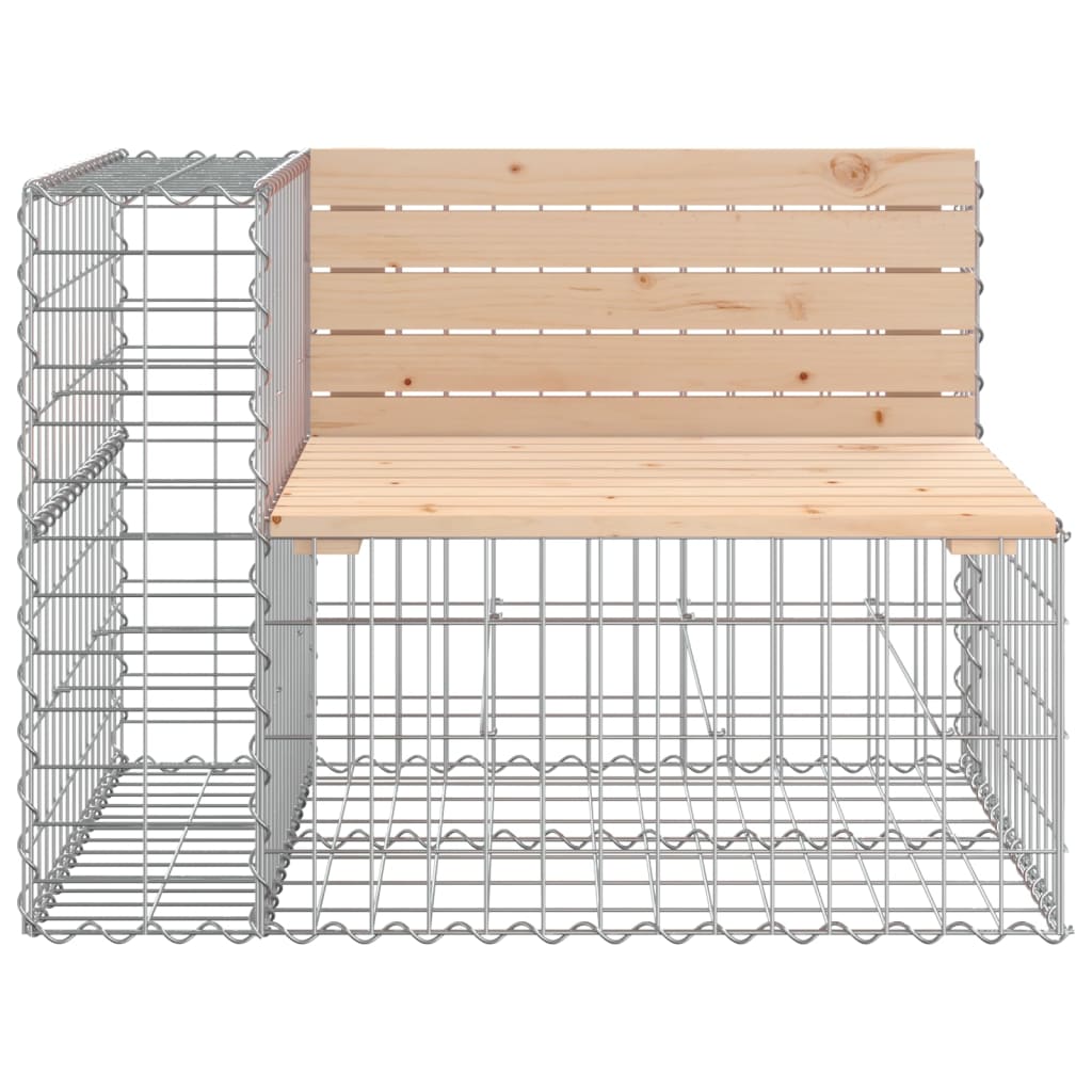 Gartenbank aus Gabionen 184x71x65,5 cm Kiefernholz Imprägniert