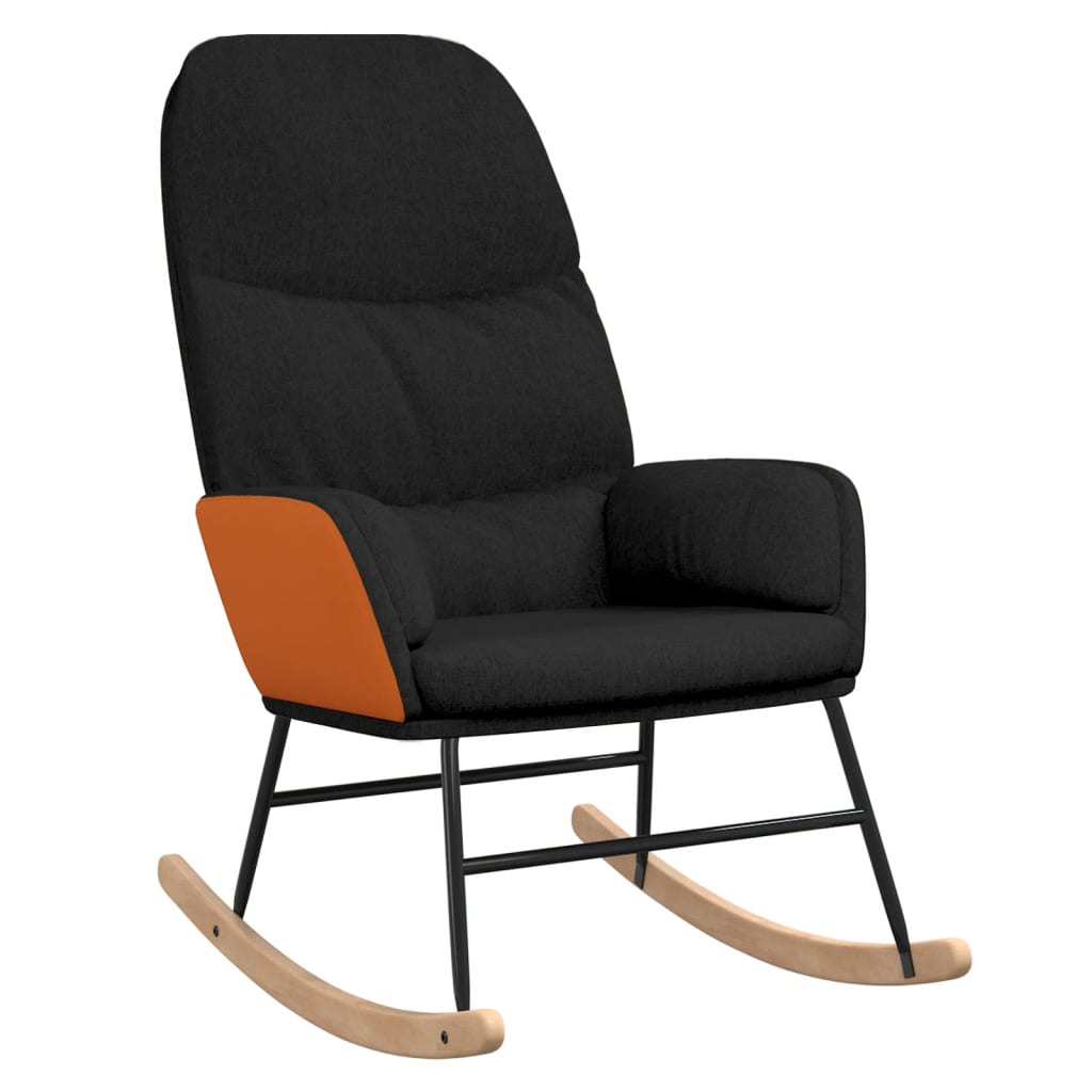 Schaukelsessel mit Hocker Dunkelgrau Stoff
