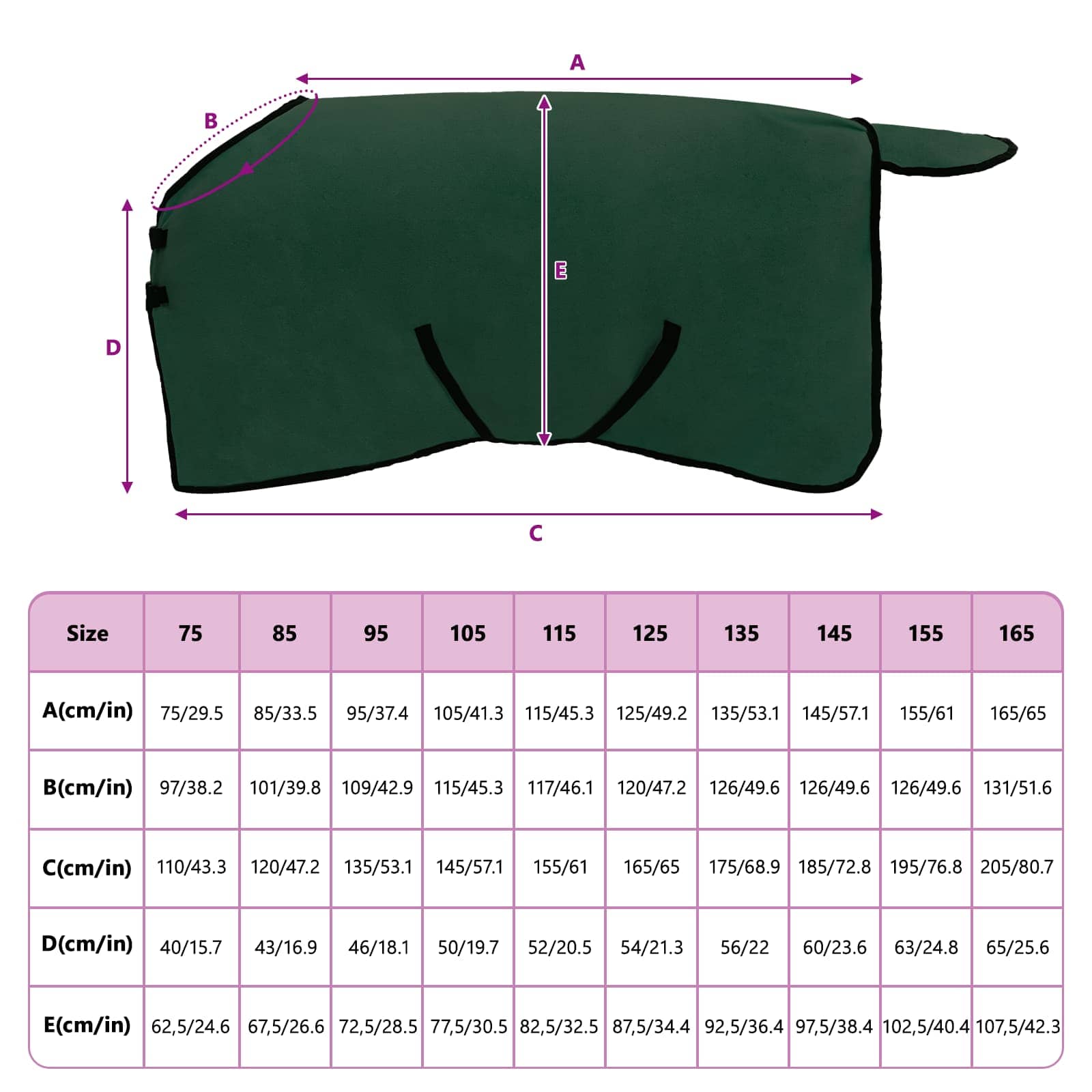 Pferdedecke Volles Aqua 75 cm Polyester