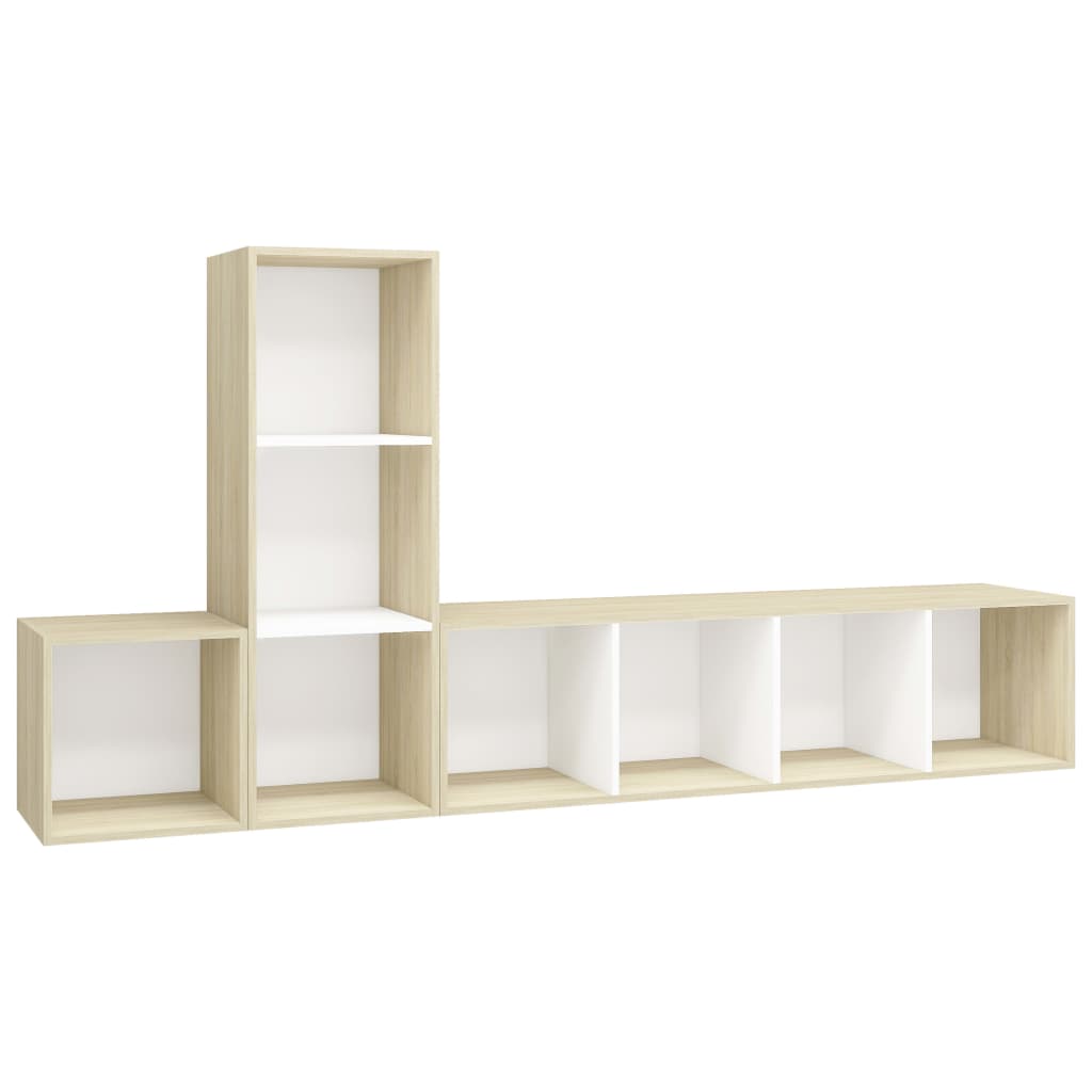 3-tlg. TV-Schrank-Set Grau Holzwerkstoff