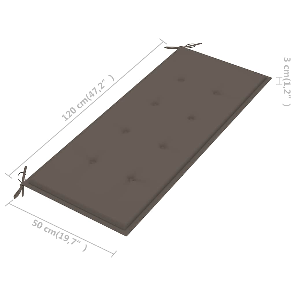 3-Sitzer-Gartenbank mit Auflage 150 cm Massivholz Eukalyptus