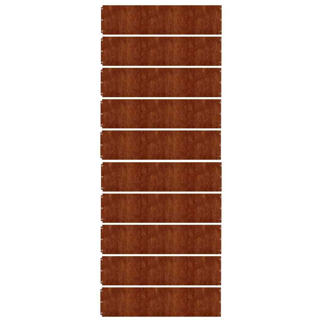 Raseneinfassung 10 pcs 10 x 103 cm Wetterfeststahl Rostig