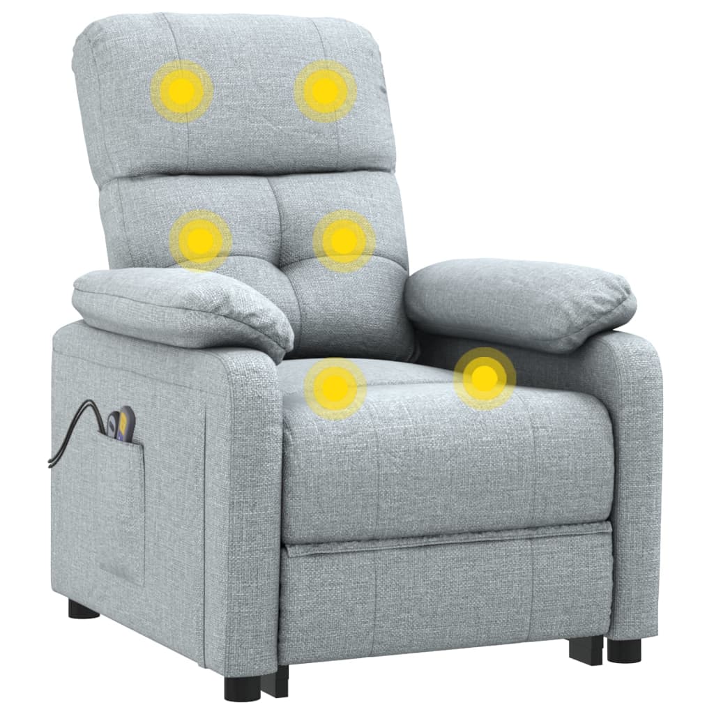 Massagesessel Elektrisch Dunkelgrau Stoff