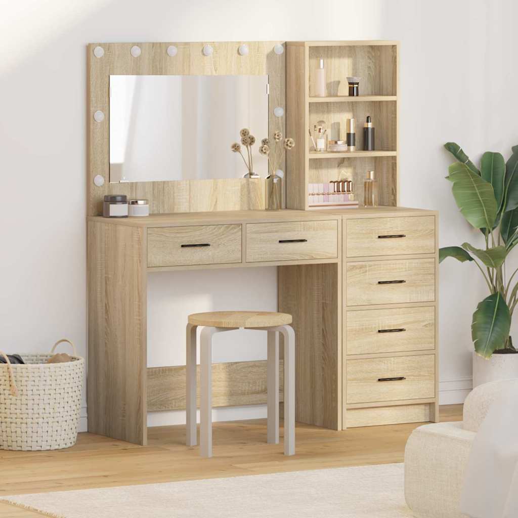 Schminktisch mit Regal Weiß 78,5 x 41 x 135 cm Holzwerkstoff