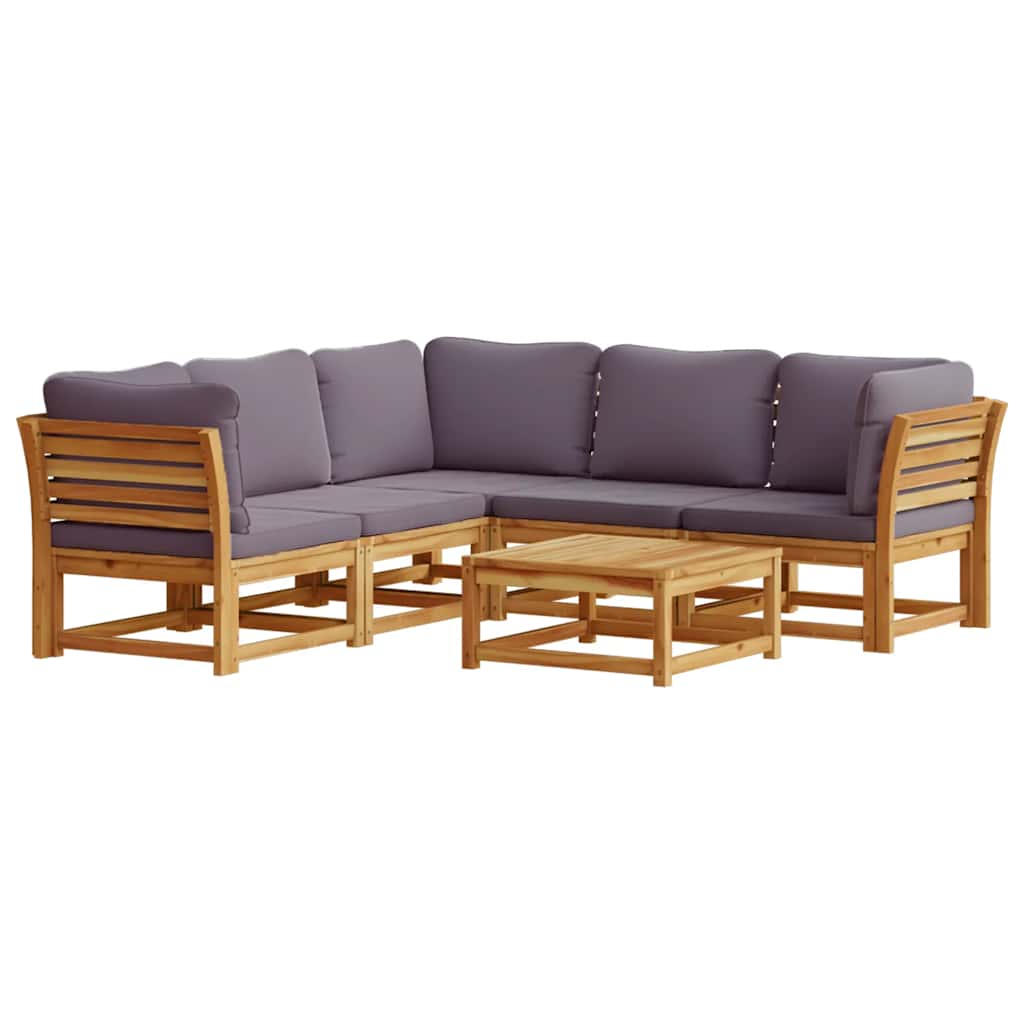 4-tlg. Garten-Lounge-Set mit Kissen Massivholz Akazie