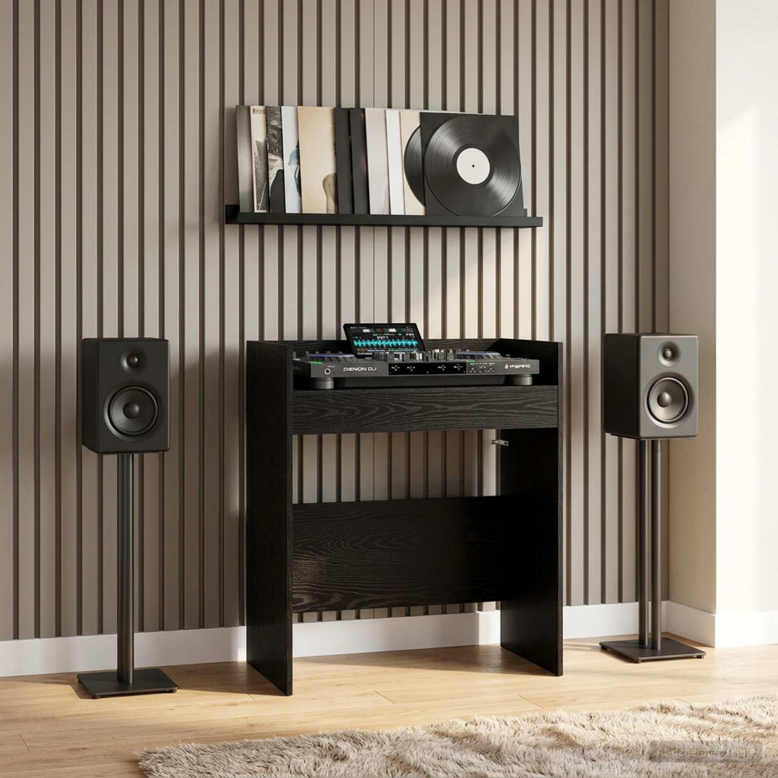 DJ Tisch Weiß 102 x 45 x 102 cm Holzwerkstoff