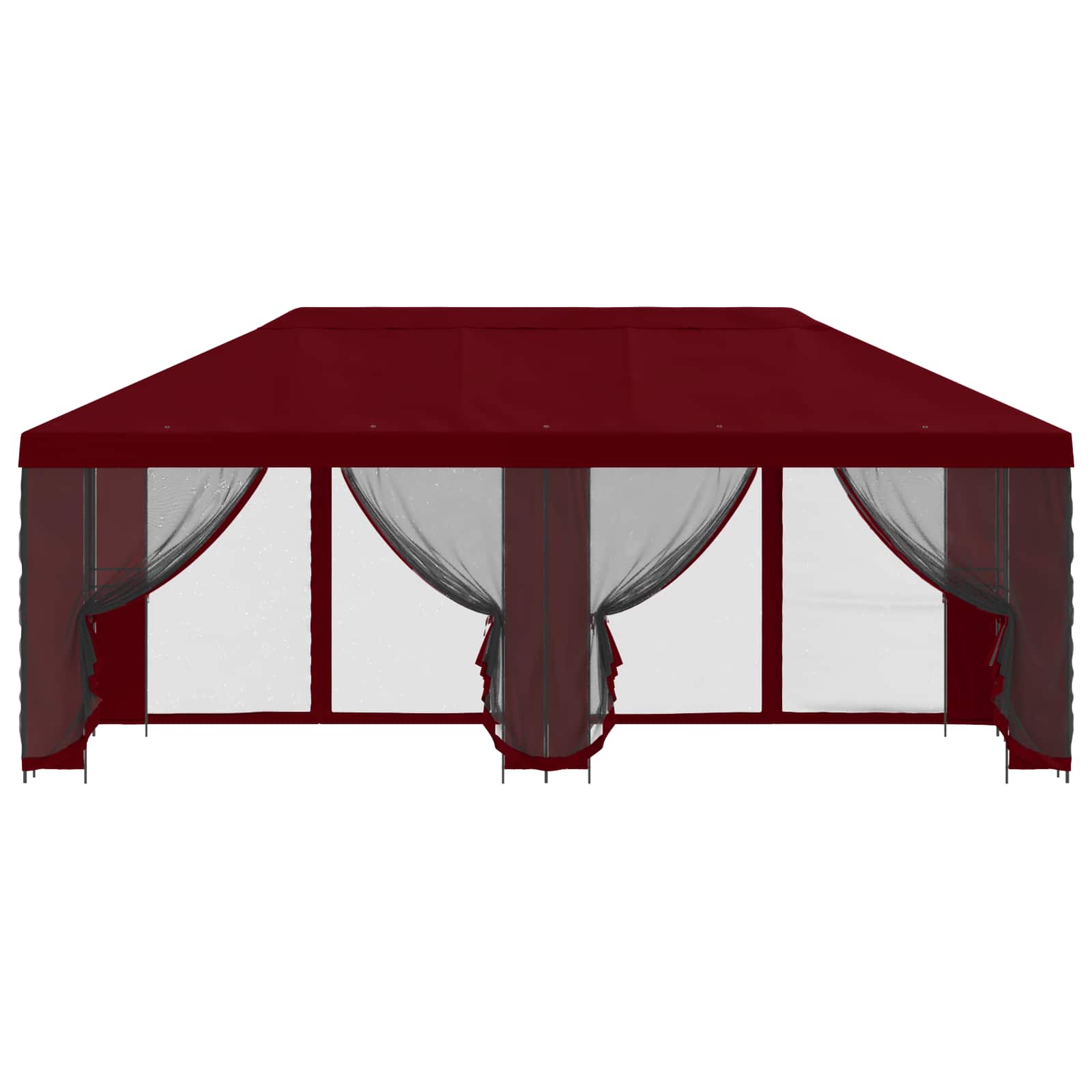Pavillon mit Seitenwänden 6 x 3 m Beige Polyester und Stahl 190