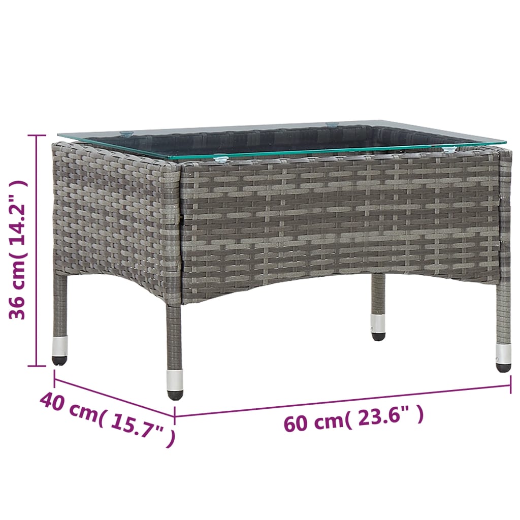 Couchtisch Braun 60x40x36 cm Poly Rattan