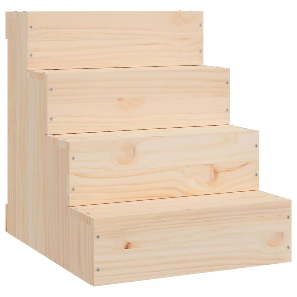 Haustiertreppe Weiß 40x37,5x35 cm Massivholz Kiefer