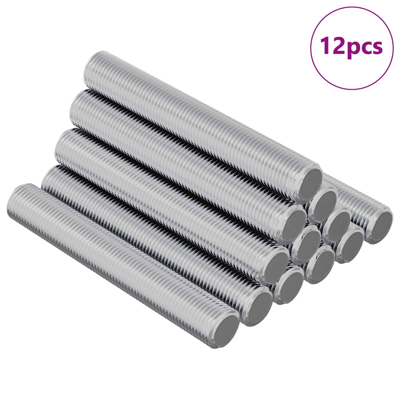 Gewindestange 2 pcs Silber 6 x 120 mm Stahl