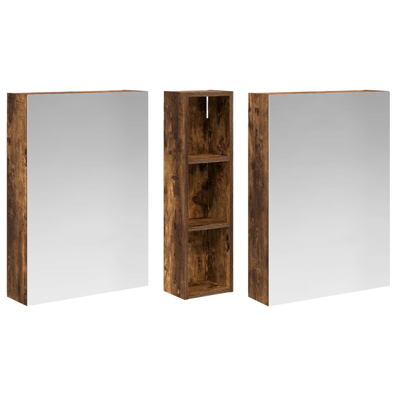Badezimmerschrank-Set 3 pcs 80 x 10,5 x 50 cm Holzwerkstoff