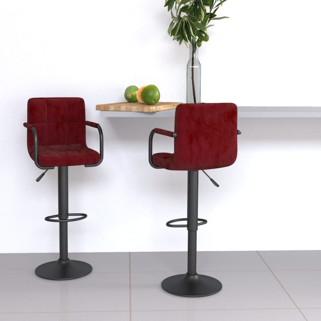 Barhocker 2 Stk. Blau Samt