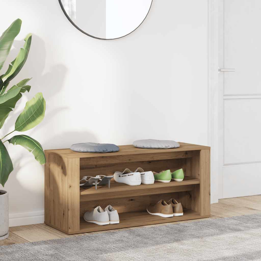 Schuhregal Weiß 100x35x45 cm Holzwerkstoff