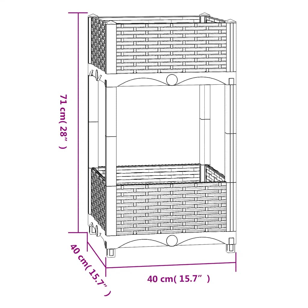 Hochbeet 40x40x23 cm Polypropylen