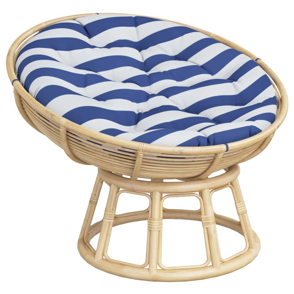 Kissen Rund Marineblau Ø 60x11 cm Oxford-Gewebe