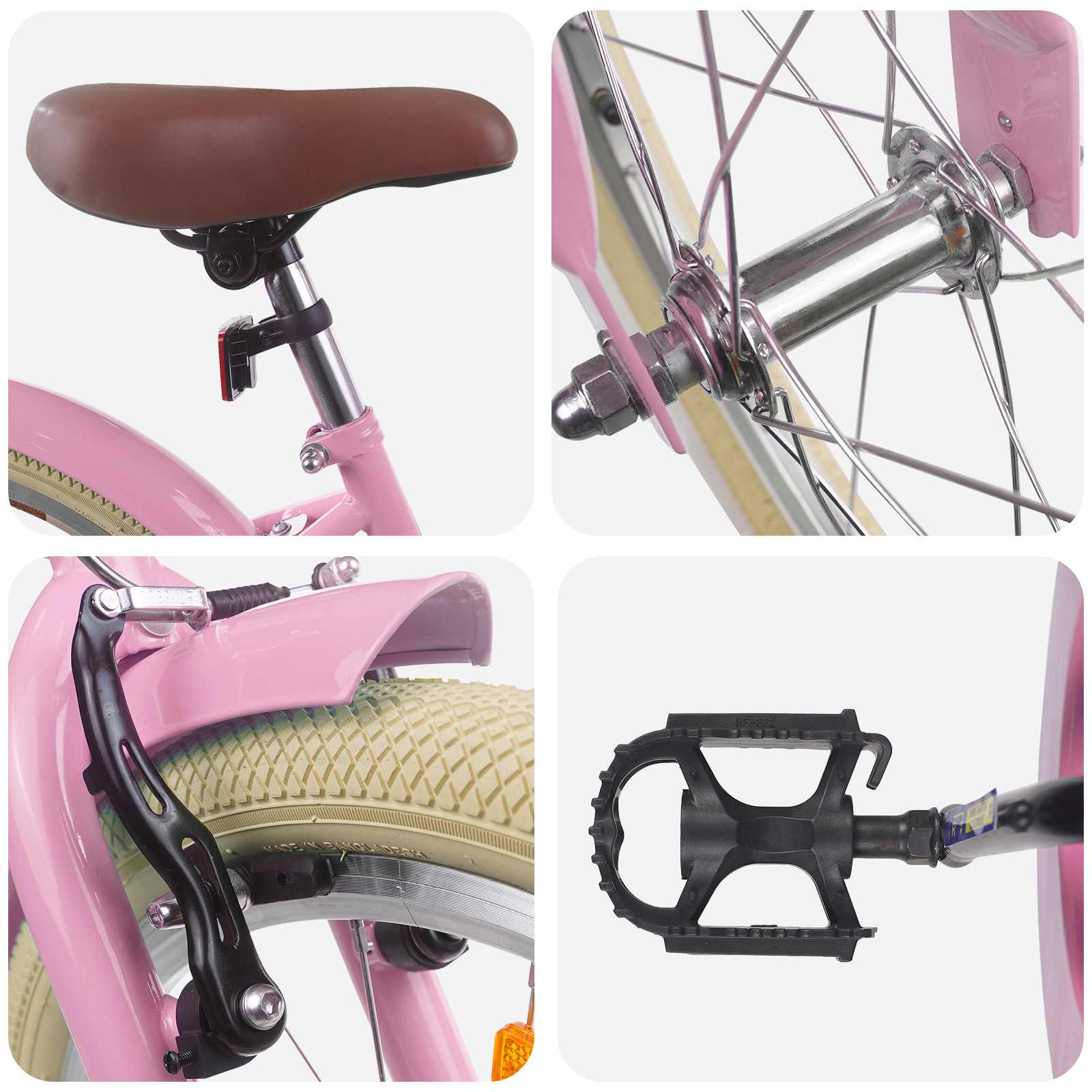 Kinderfahrrad 12 Zoll für 2-4 Jahre alt Hellrosa