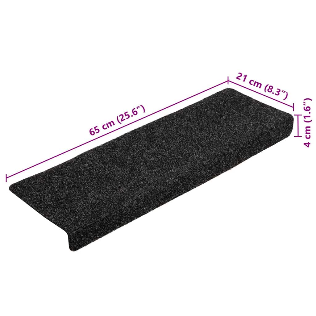 Stufenmatten Selbstklebend 15 Stk. 65x21x4 cm Hellbraun Rechteckiger Rand
