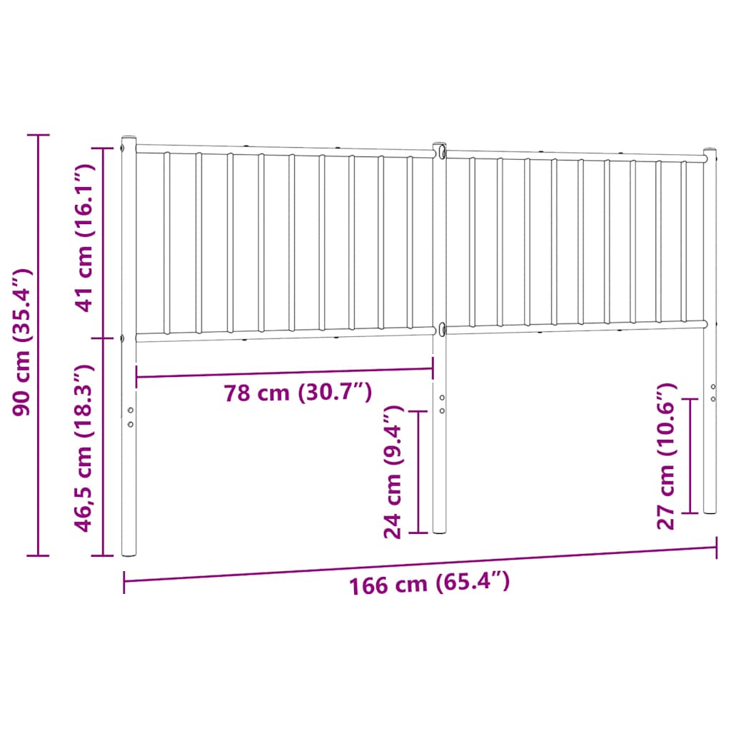 Ersatz-Kopfteil Metall Schwarz 75 cm