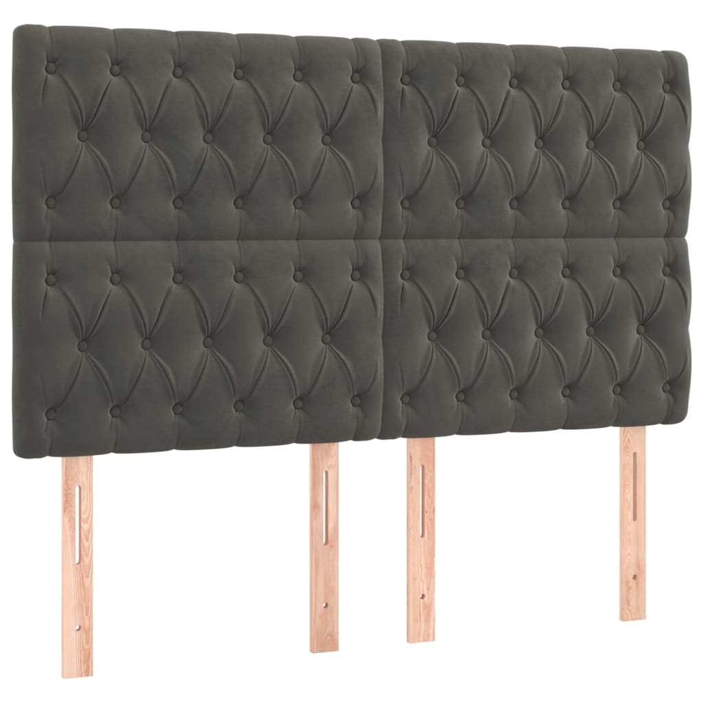 Kopfteil Hellgrau 80x7x118/128 cm Samt