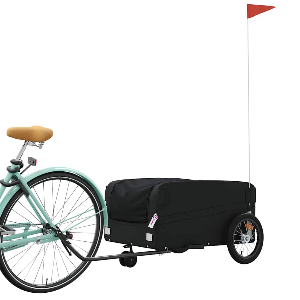 Fahrradanhänger Schwarz und Rot 30 kg Eisen