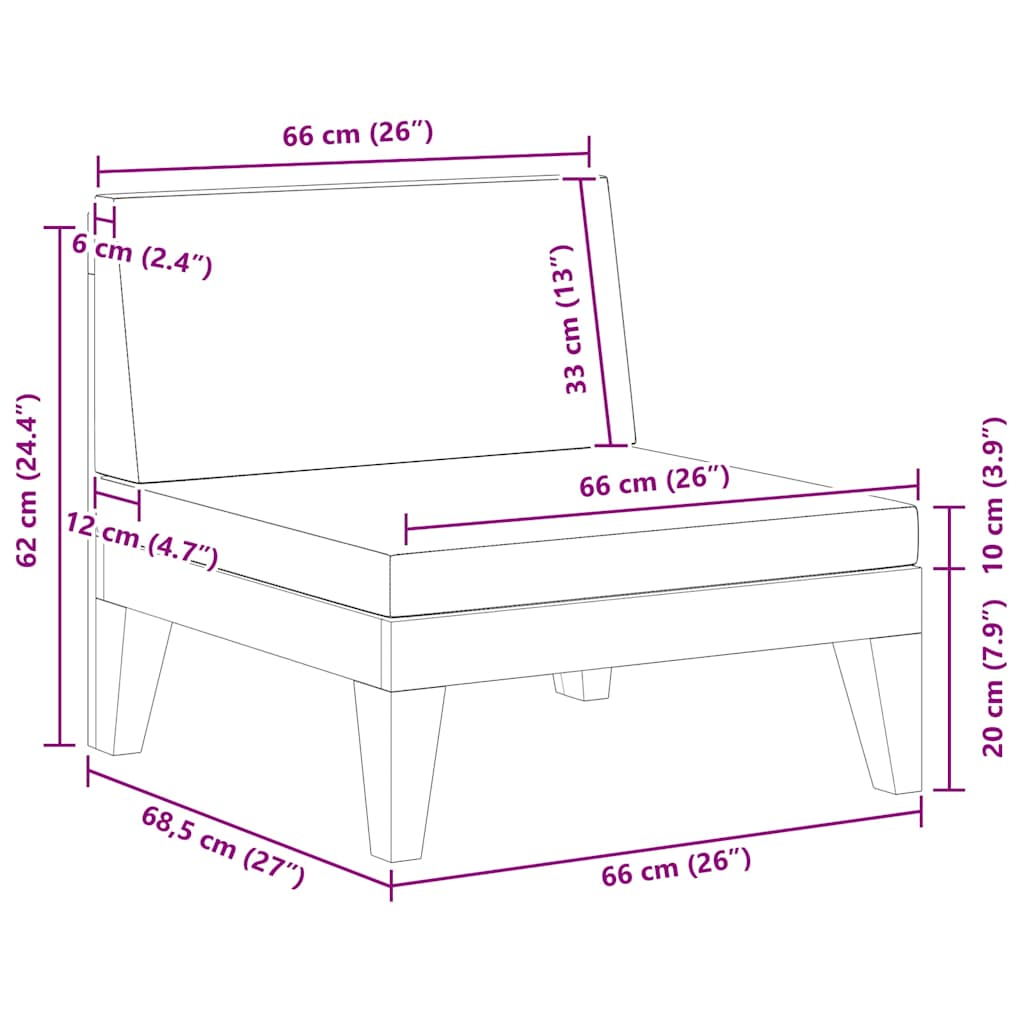 2-tlg. Garten-Lounge-Set mit Auflagen Massivholz Akazie