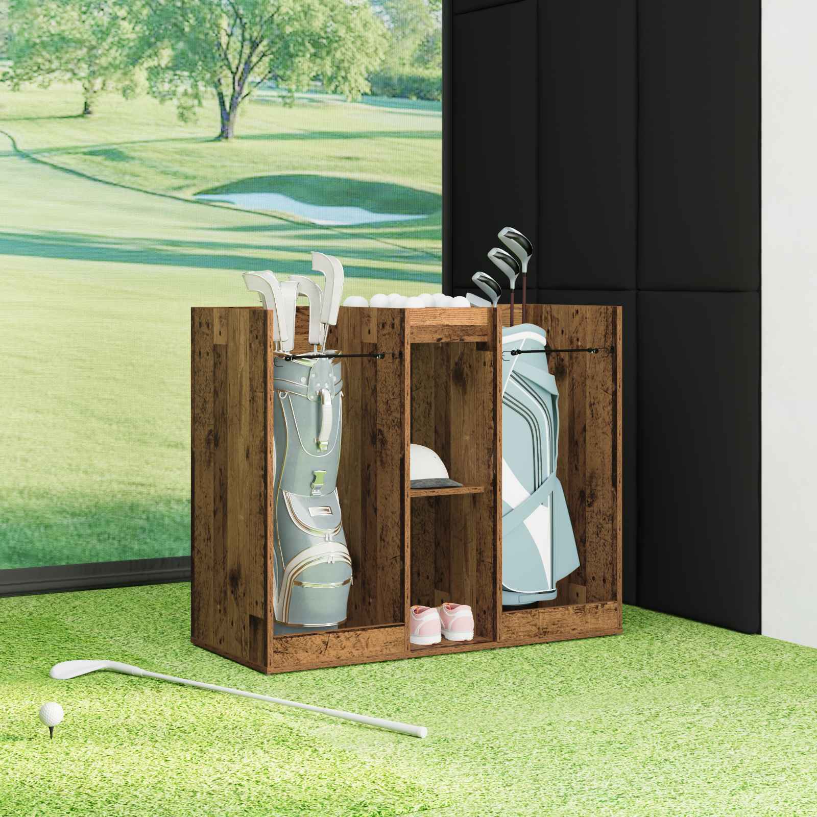 Golf Schrank Mit Rad Uni Weiß 65 x 45 x 98 cm