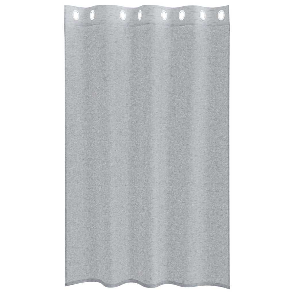 Voile-Vorhang mit Vorhängen 2 pcs Weiß 140 x 140 cm Polyester