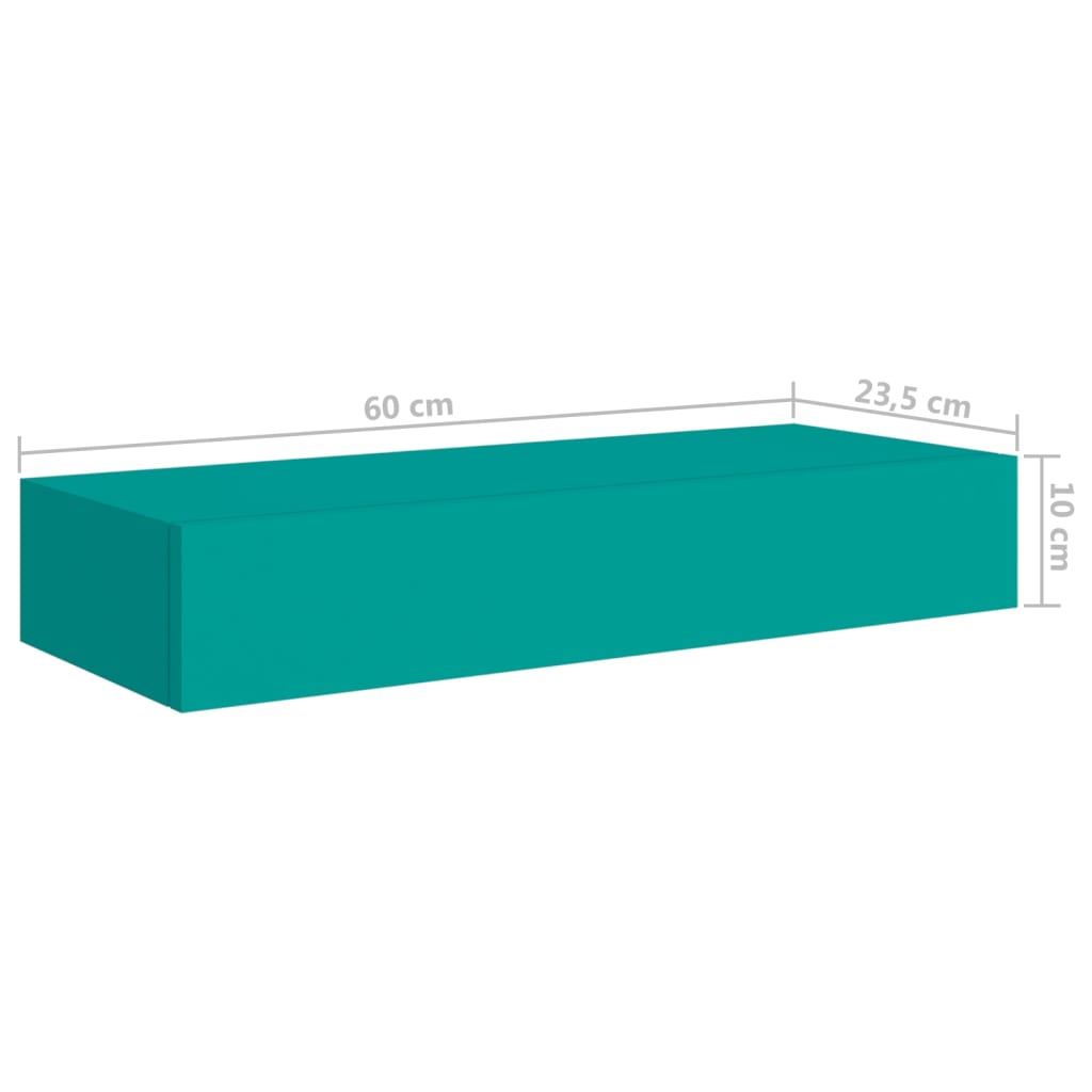 Wandregal mit Schublade Weiß 40x23,5x10 cm MDF