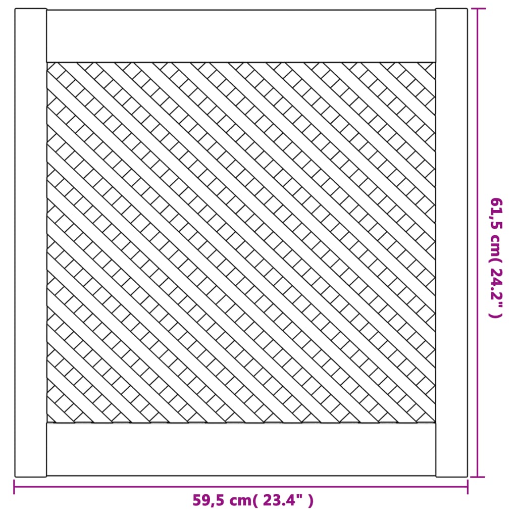 Schranktüren 2 Stk. Gitter-Design 39,5x39,5cm Massivholz Kiefer