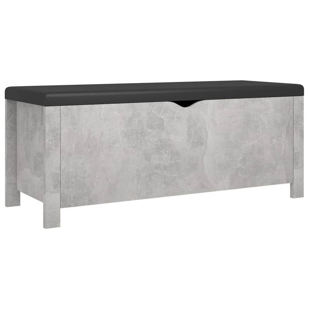Aufbewahrungsbox mit Kissen Grau 105x40x45 cm