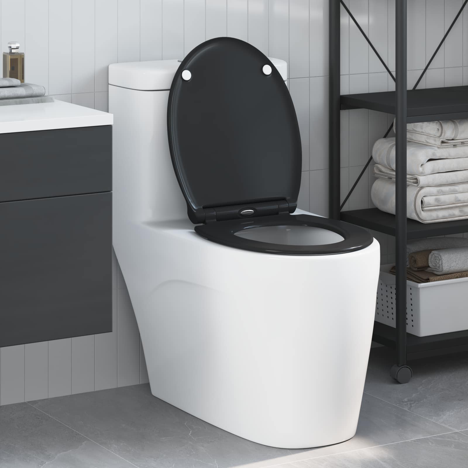 Toilettensitz Anthrazit 45,5 x 37,5 x 3,8 cm Duroplast