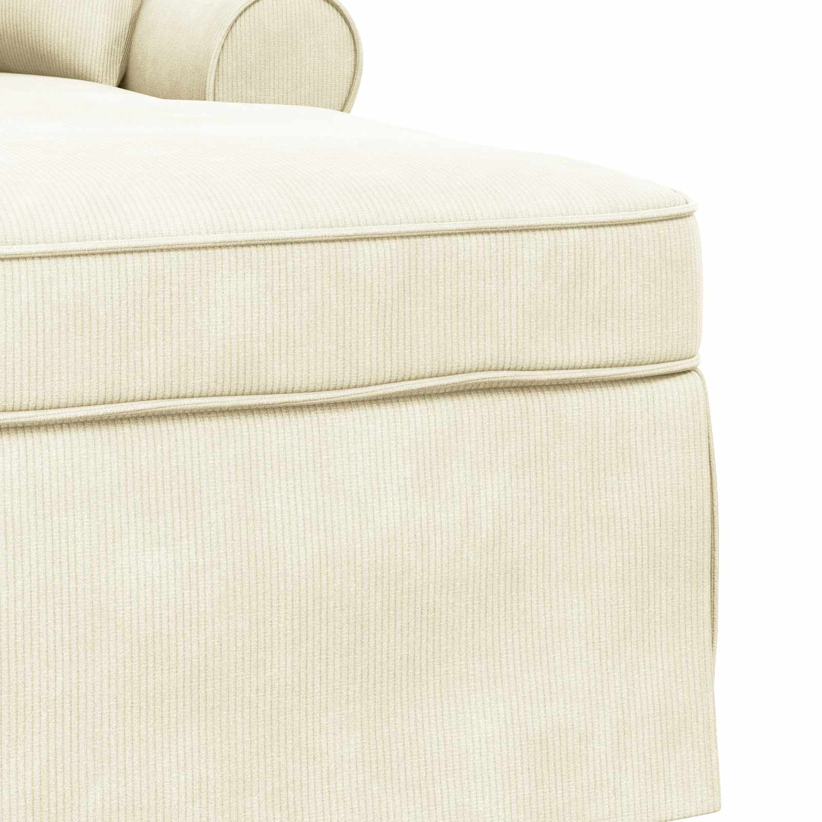 Chaise Lounge mit Rock mit Kissen 3 pcs Hellgrau Cordstoff
