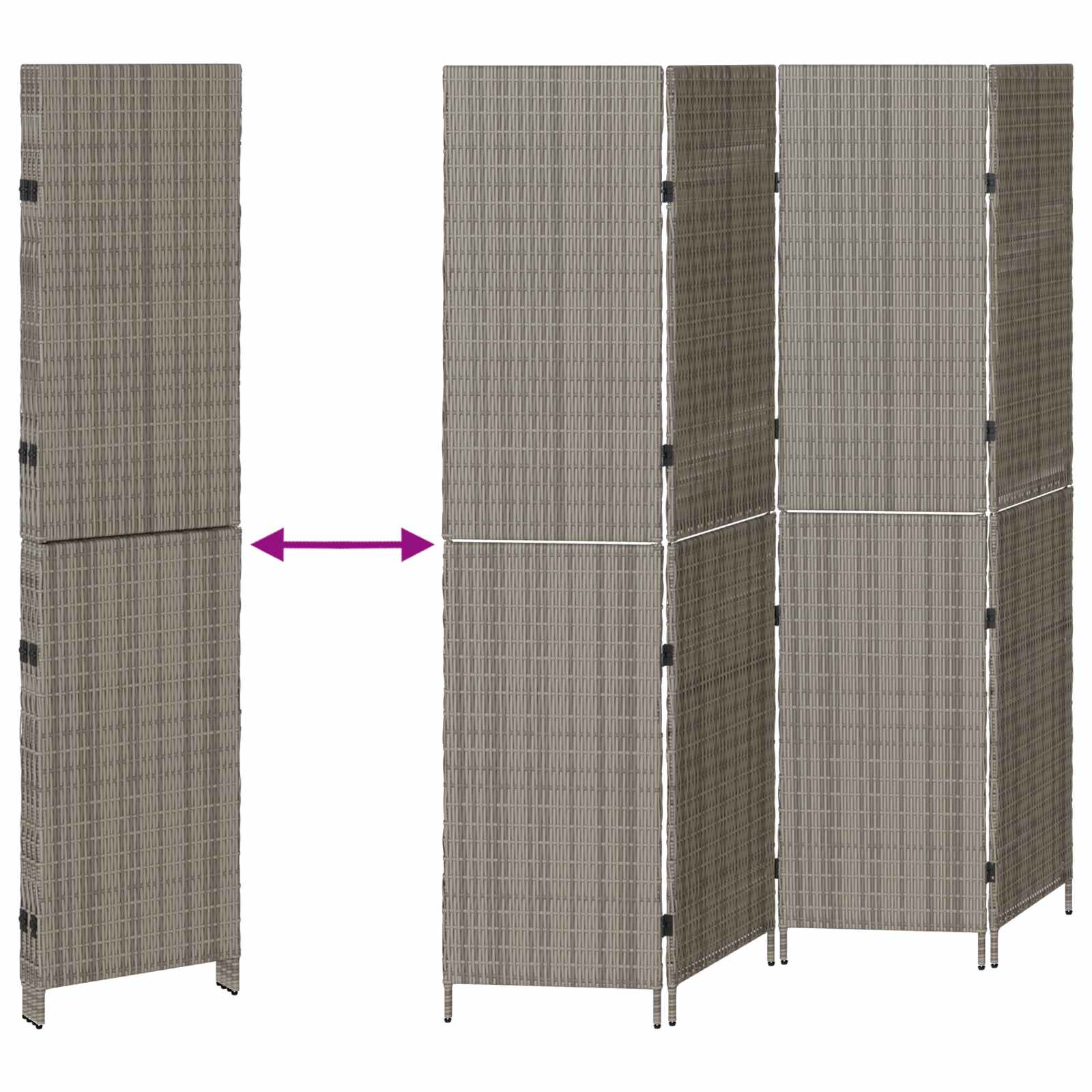 Raumteiler Schwarz 146 x 180 cm Poly-Rattan