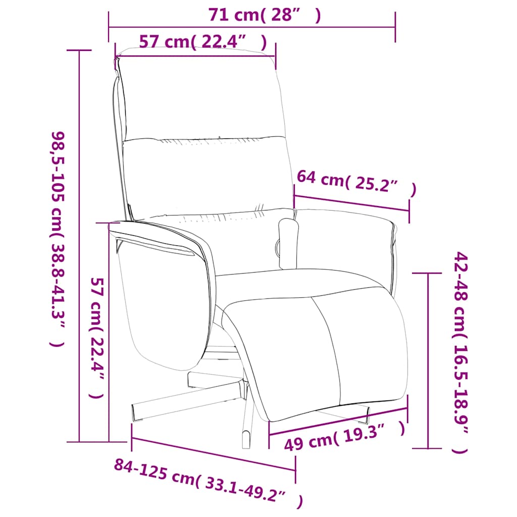 Massagesessel mit Fußteil Braun Stoff
