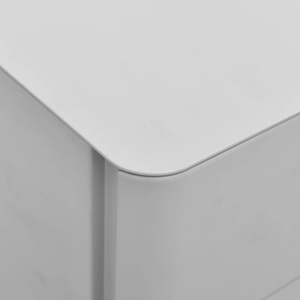 Aktenschrank mit Rollen Weiß 30x45x59 cm Stahl
