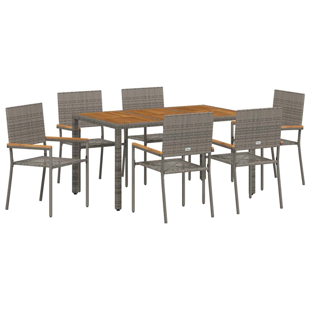 Garten Essgruppe 3 pcs Schwarz Poly-Rattan