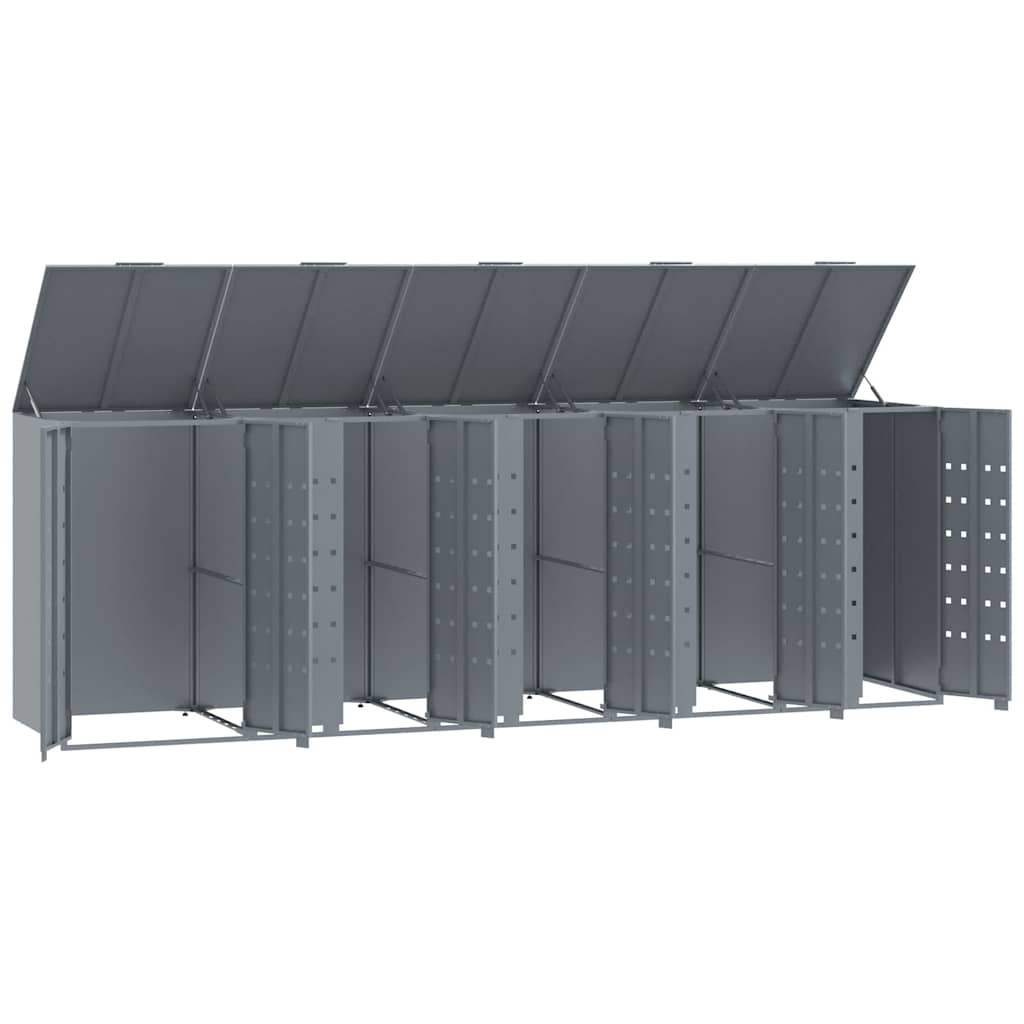 Mülltonnenbox für 2 Tonnen Schwarz 138x79x117 cm Stahl