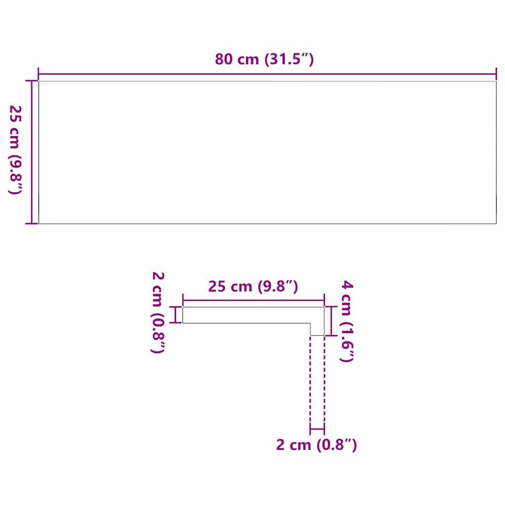 Treppenstufen 4 Stk. Unbehandelt 70x25x2 cm Massivholz Eiche