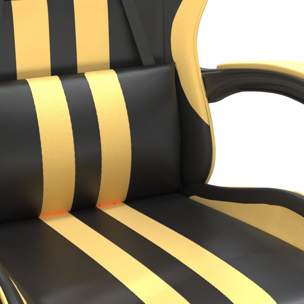 Gaming-Stuhl Drehbar Schwarz und Blau Kunstleder