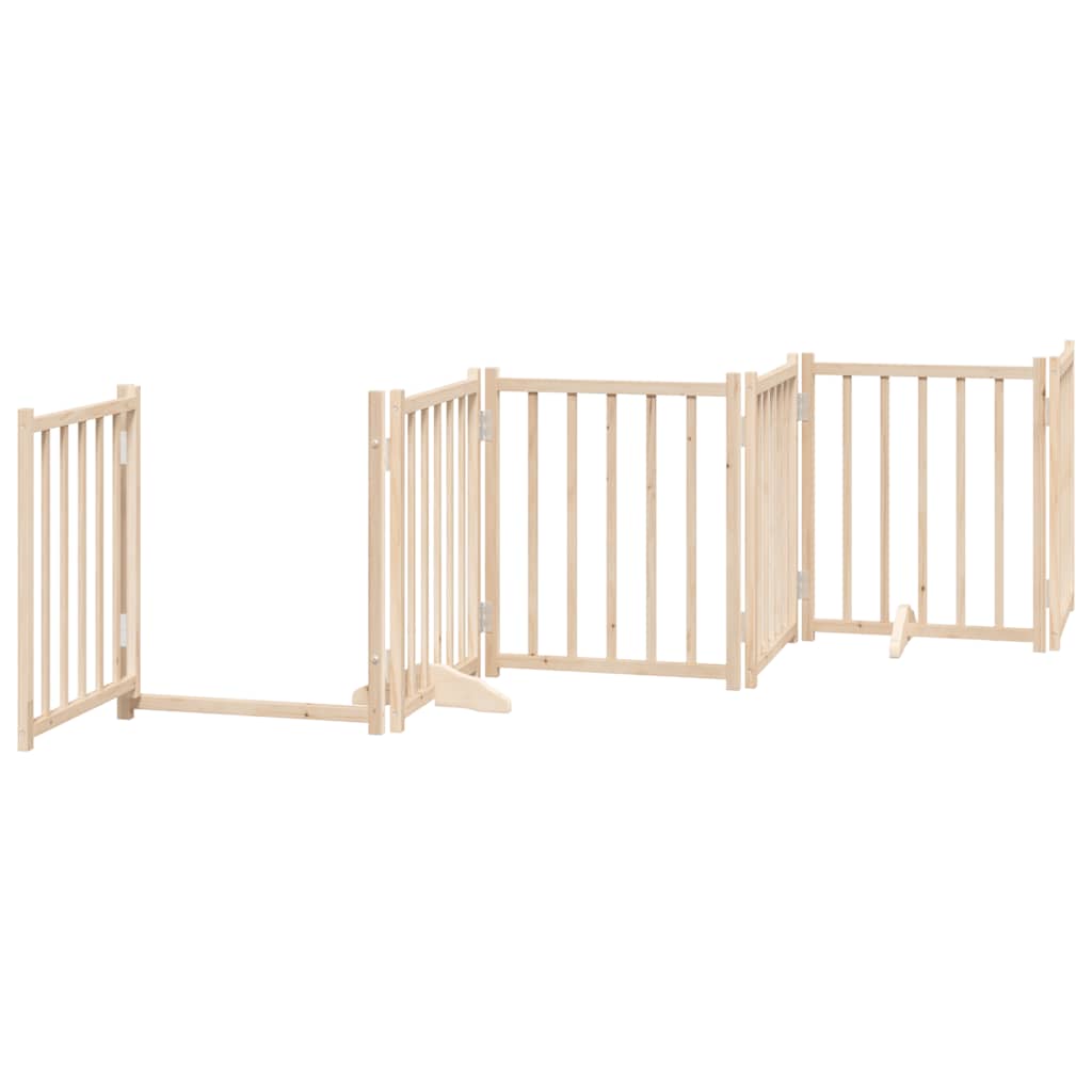 3-tlg. Hundetor Faltbar 150 cm Massivholz Tanne
