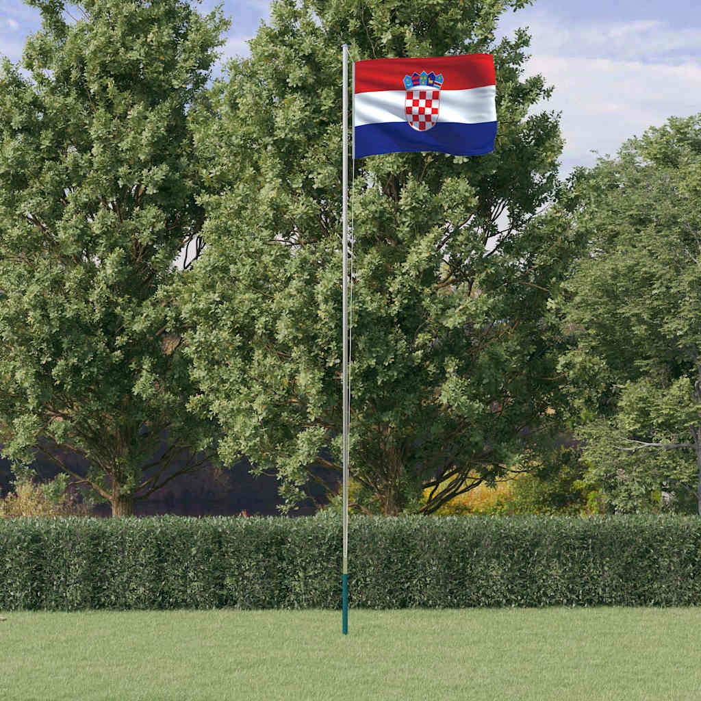 Fahnenmast Teilbar Silbern 6,08 m Aluminium