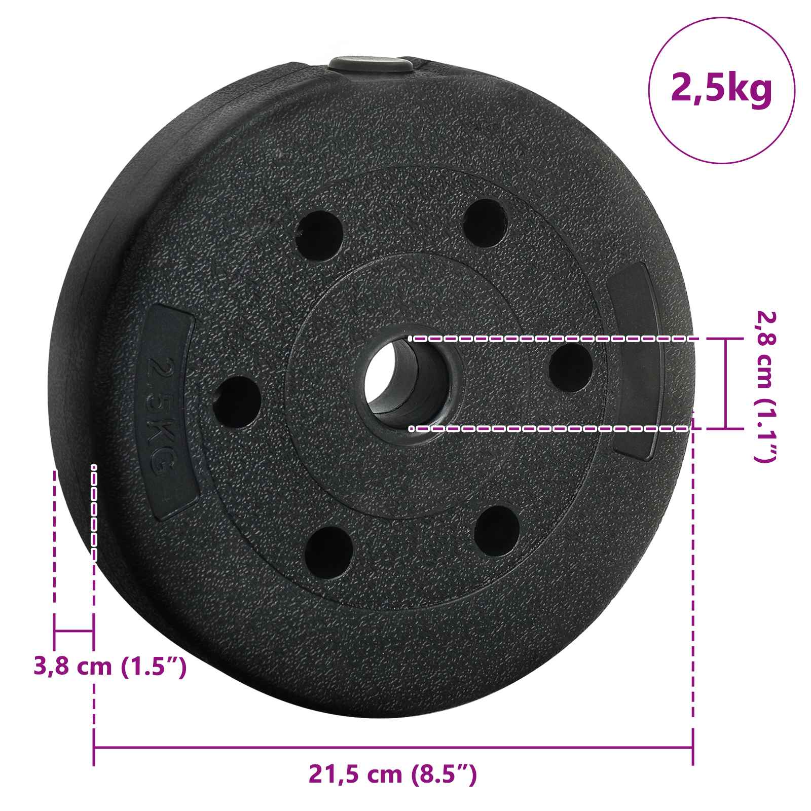 2-in-1 Hantelset 40kg Schwarz und Rot Zement und Eisensand