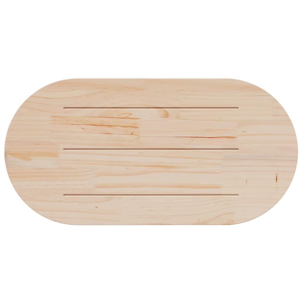 Tischplatte 60x30x2,5 cm Massivholz Kiefer Oval