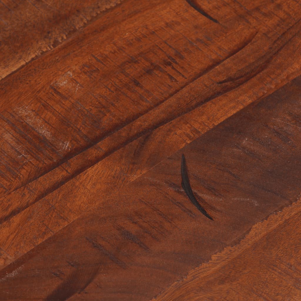 Tischplatte Ø 40x2,5 cm Rund Raues Massives Mangoholz