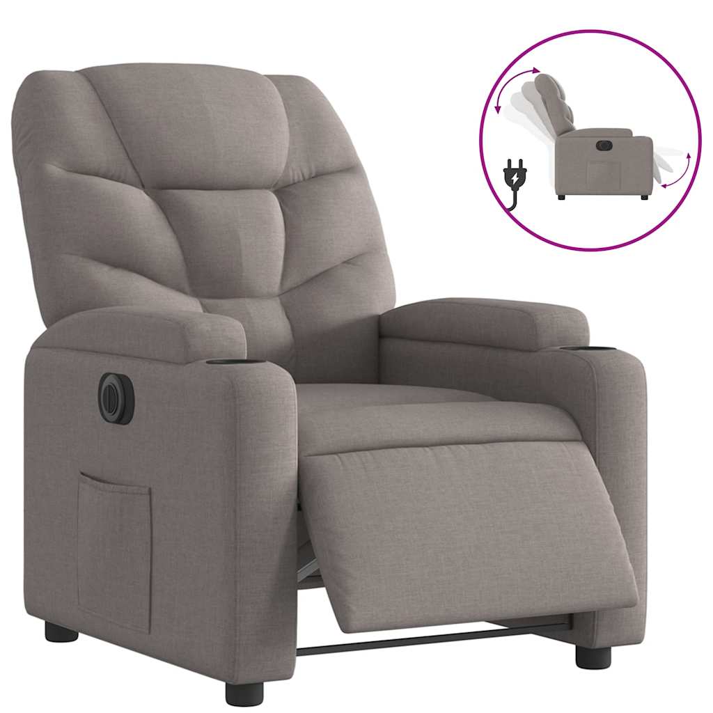 Relaxsessel Elektrisch Dunkelgrau Stoff