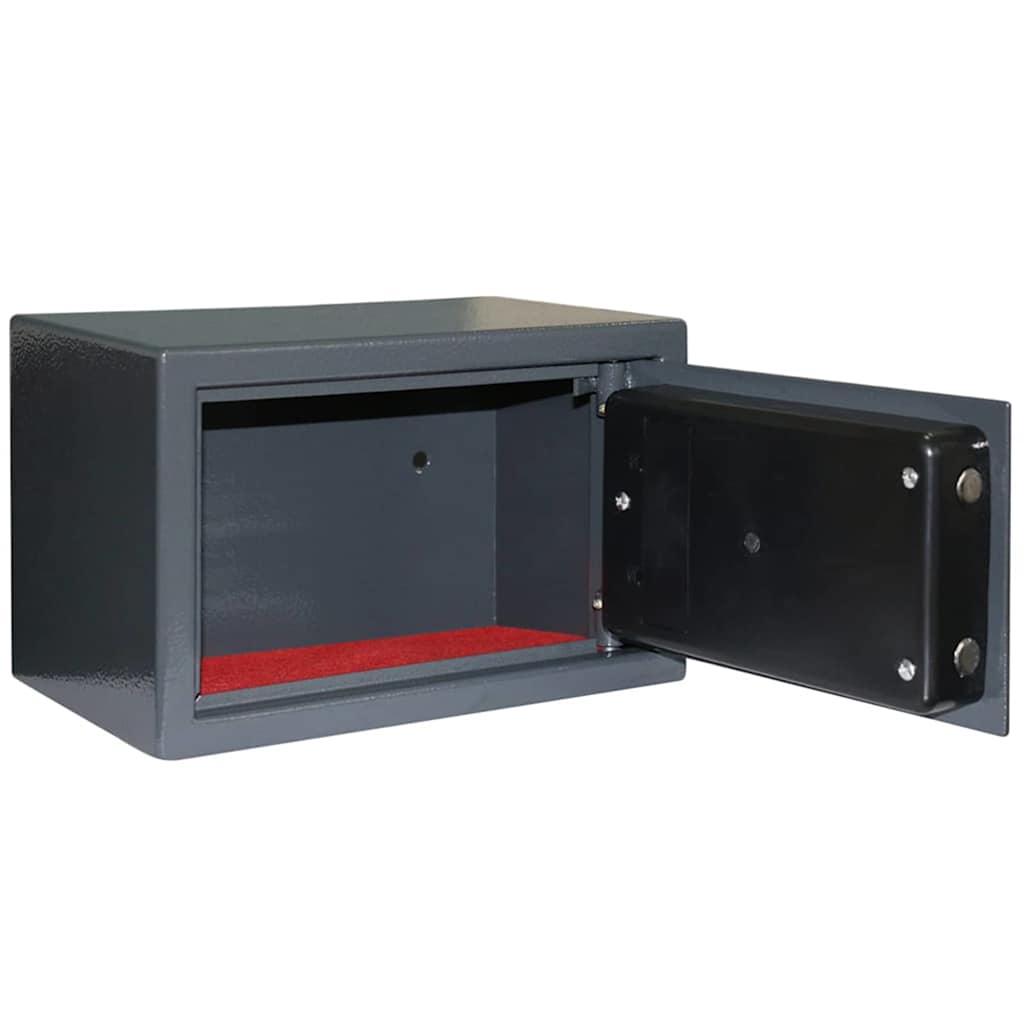 Digitaler Safe mit Schloss Dunkelgrau 23 x 17 x 17 cm Stahl