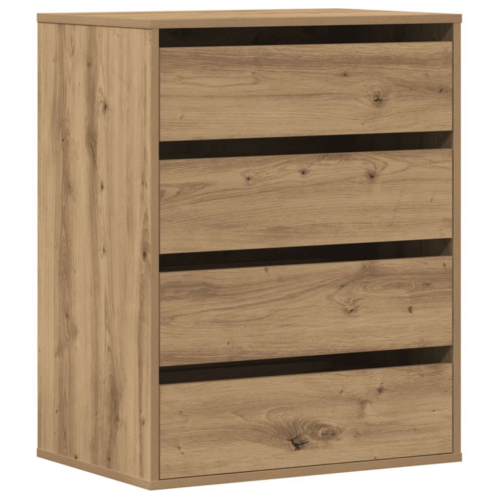 Schubladenschrank Schwarz Eichen-Optik 41 x 40 x 58 cm